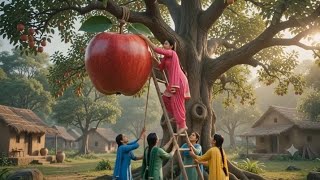 🍎 Punjabi Behen Makes Fresh Apple Dessert | Tiny Village Cooking ASMR #tiny