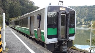 JR東日本　キハE120系 4+7 只見色　只見線 早戸駅