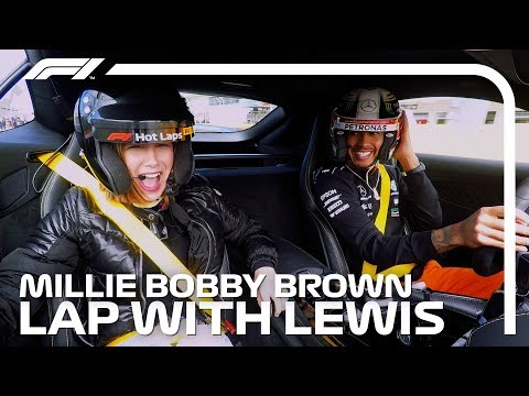 Millie Bobby Brown's Lap With Lewis Hamilton | F1 Pirelli Hot Laps