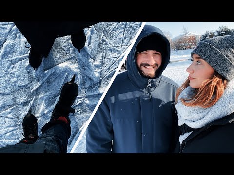 On PATINE dans un PARC à MONTRÉAL (-20°C but du soleil) | VLOG - CAMILLE D