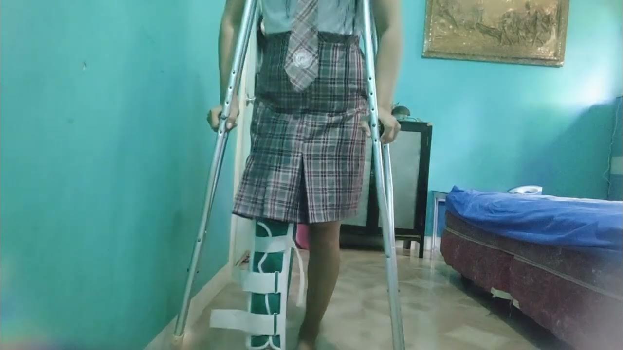 how to walk with crutches long leg knee immobilizer legfracture