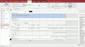 ACCESS Video: Designing and Enhancing the Tour Summary Report in Design View