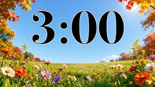 3 Minute Fall Focus Timer 🍂 Autumn Meadow, Flowers, & Trees | Peaceful Piano Music