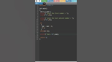 sum of natural numbers in the given range using do while loop #short