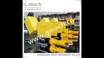 GMACH double piston continuous screen changer for two stage recycling granulator