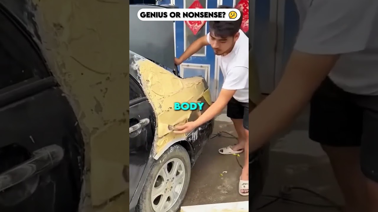 DIY Car Repair With Bricks & Cement?! 🧱🚗 #shortsvideo