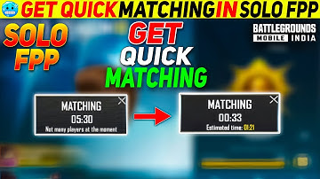 🔥 SOLO FPP MATCHING PROBLEM FIX IN BGMI / PUBG 😍|| GET QUICK MATCHING IN SOLO FPP 😱✅