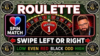 ⚪️ ROULETTE! SPIN MATCH STRATEGY: Can this STRATEGY WIN swiping LEFT or RIGHT?! 💵💰
