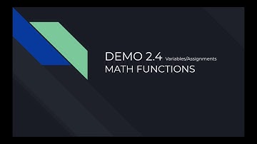 Demo 2.4. Variables/Assignments - Math Functions