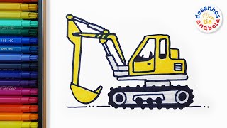 Excavator and Mixer Truck | Drawing for Kids by Desenhos da Tia Anabela 65 views 3 months ago 9 minutes, 33 seconds