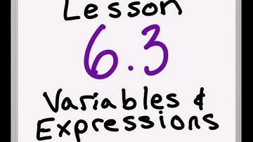 6.3 Algebraic Variables and Expressions