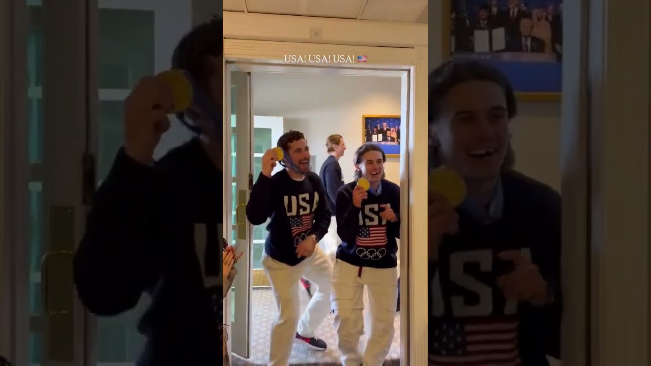 Dylan Larkin and Jack Hughes in the White House! 