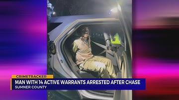 Man with 14 active warrants arrested after chase