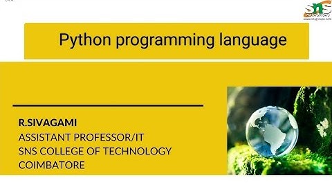 DT video - Basic operations|Python programming language| SNS INSTITUTIONS 