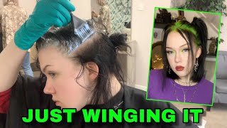 Bleaching & Dying my roots GREEN like Billie Eilish