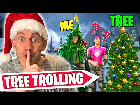 I Pretended To Be a Christmas Tree In Fortnite!! (IT WORKED!)