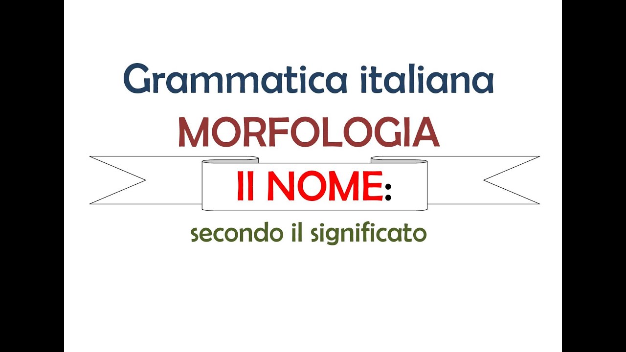 Grammatica Italiana Il Nome Definizione E Mappa Concettuale Youtube