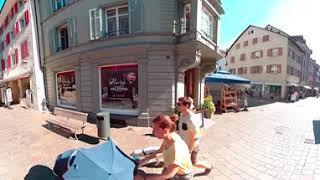 Fahrt durch die Marktgasse von Rheinfelden CH