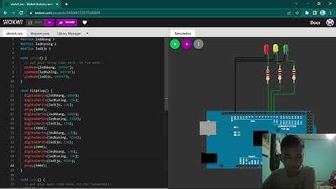 LED Flip Flop Arduino with Wokwi