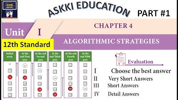 💥 12th Computer Science Chapter 4 - Algorithmic Strategies | Book back Q&A English Medium | Part #1