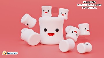 CUTE MARSHMALLOW FALLING ANIMATION | BLENDER 2.82