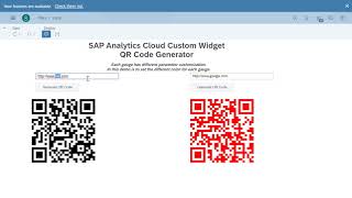 SAP Analytics Cloud QR Code Generator Custom Widget