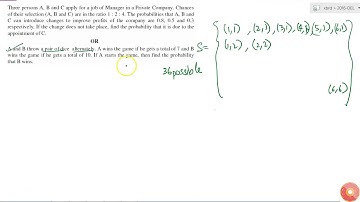 A and B throw a pair of dice alternately. A wins the game if he gets a total    of 7 and B wins the