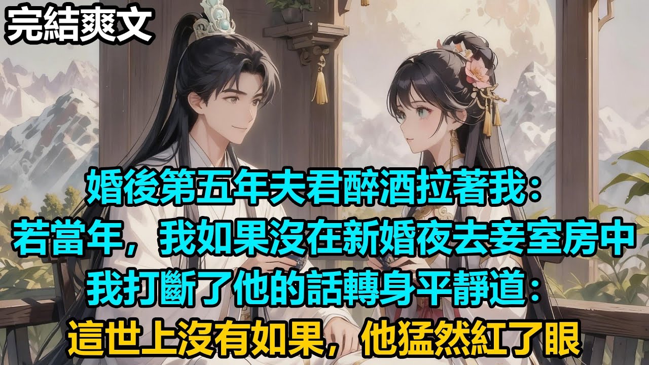 【完結爽文】婚後第五年夫君醉酒拉著我：若當年，我如果沒在新婚夜去妾室房中，我打斷了他的話轉身平靜道：這世上沒有如果，他猛然紅了眼#audiobook #小說 #情感 #古言