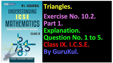 Triangles | Ex 10.2 | P1 | Class9 | ML Aggarwal | ICSE | GuruKul2208