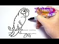 Easy How To Draw A Cartoon Parrot For Kids