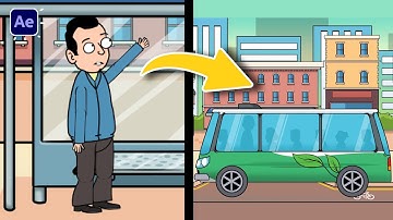 2D Cartoon City | Bus And Character Animation in After Effects Tutorials