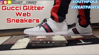 glitter web gucci sneakers