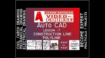 AutoCAD Lesson - 7 - Construction line and polyline - AutoCAD Tutorial