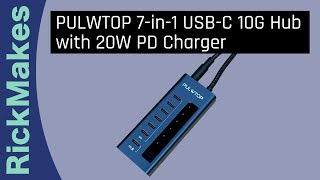 PULWTOP 7-in-1 USB-C 10G Hub with 20W PD Charger