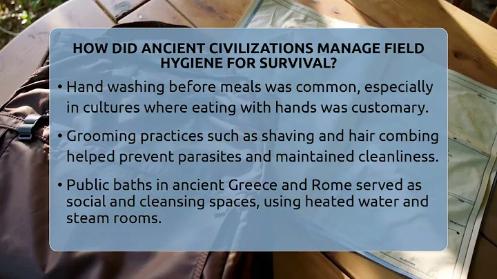 How Did Ancient Civilizations Manage Field Hygiene For Survival? - Survival Skills for Everyone