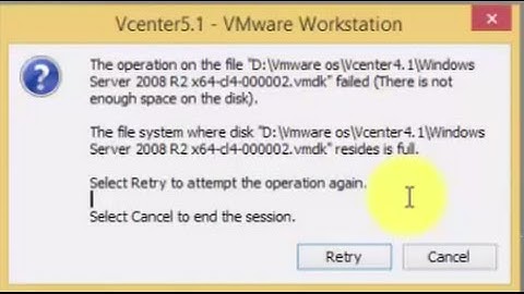 Operation on file  .vmdk failed
