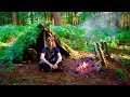 Building And Sleeping In A Bushcraft Shelter- Wood, Moss, Fern - Chilli Con Carne