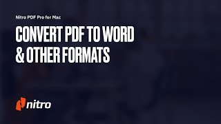 Nitro PDF Pro for Mac: PDF to Microsoft Office Formats