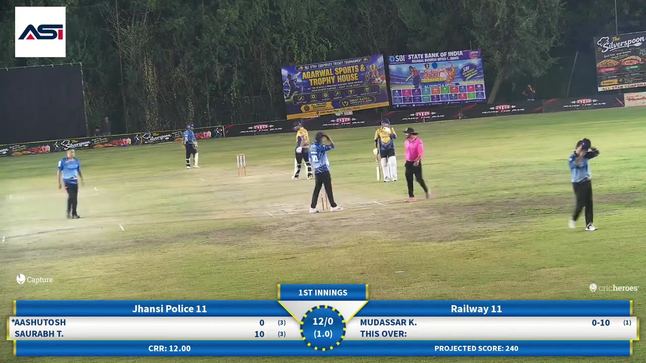 Jhansi Police 11 vs Railway 11 live cricket match | 10-Oct-26 06:24 PM 20 live - ALL STAR Corporate