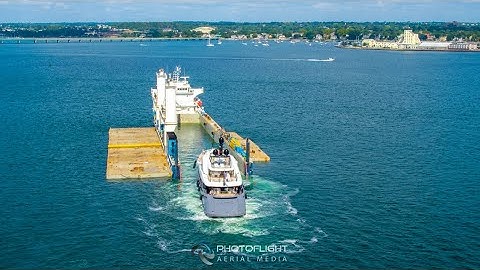 Roll Group: Drone Video of Rolldock Cargo Ship Delivery Newport Rhode Island