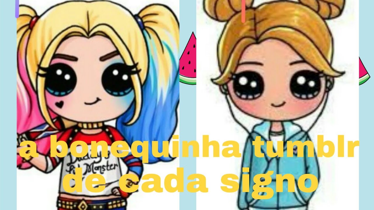 Desenhos Tumblr - Novo desenho na página! Boneca Tumblr Kawaii do Signo de  Aquario♒