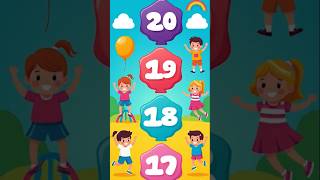 Backward Counting Fun (20 to 1) 🎉 reverse counting #shorts  #ytshorts #viral #trending #counting