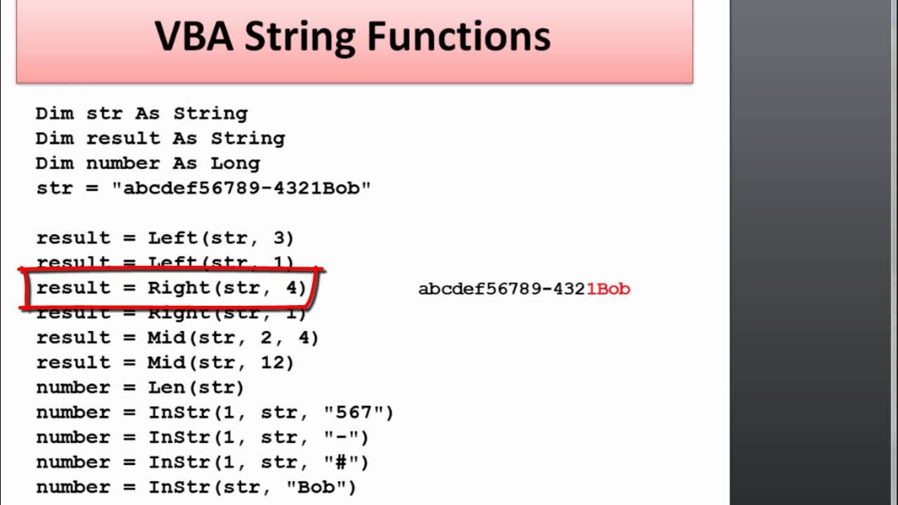 Str functions