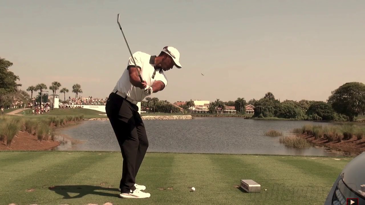 Tiger Woods Golf Swing Front & Side View Slow Motion Analysis Driver