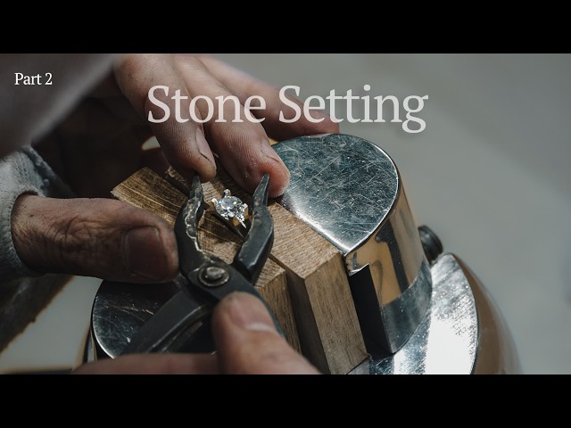 滑車　石のづくり Setting a single stone with a scissor setting technique | The