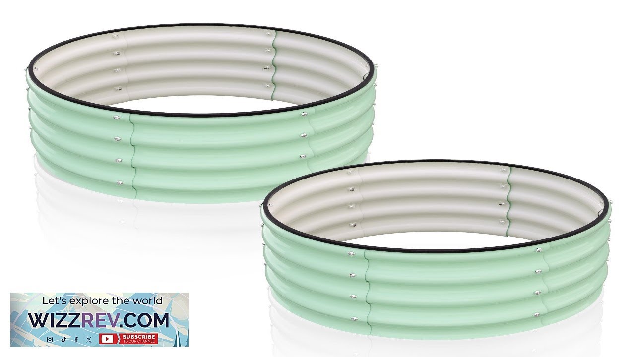 Garvee Round Galvanized Raised Garden Bed Heavy Duty Steel Open Bottom Design