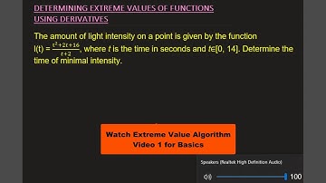 Lesson 7 Determine Extreme (Maximum/minimum) Values of functions using derivatives