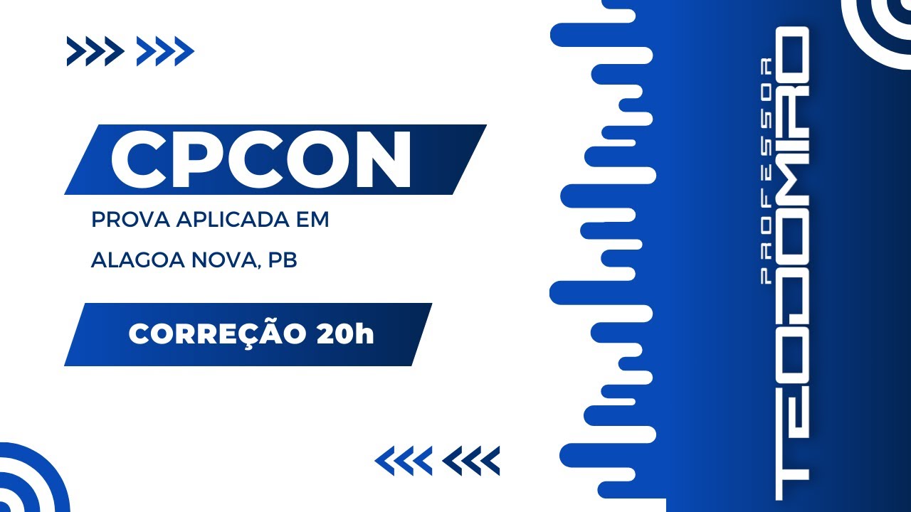 ALAGOA NOVA, PB - CPCON | CORREÇÃO DA PROVA DE MATEMÁTICA DO FUNDAMENTAL