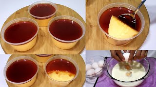 Without Oven No Bake No Steam || Leche Flan in Cups Whole Egg || Easy quick Dessert