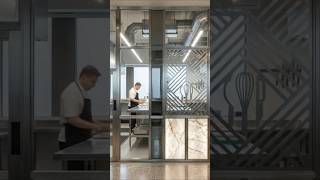 Partition plus glass door for kitchen and dining room. #partition #door #mix #tranding